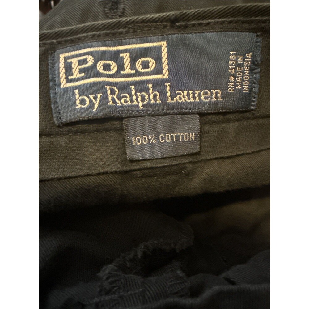 Polo Ralph Lauren Original RL Classic 100% Cotton Black Chino Pant Size 42B X 30 - Picture 6 of 6